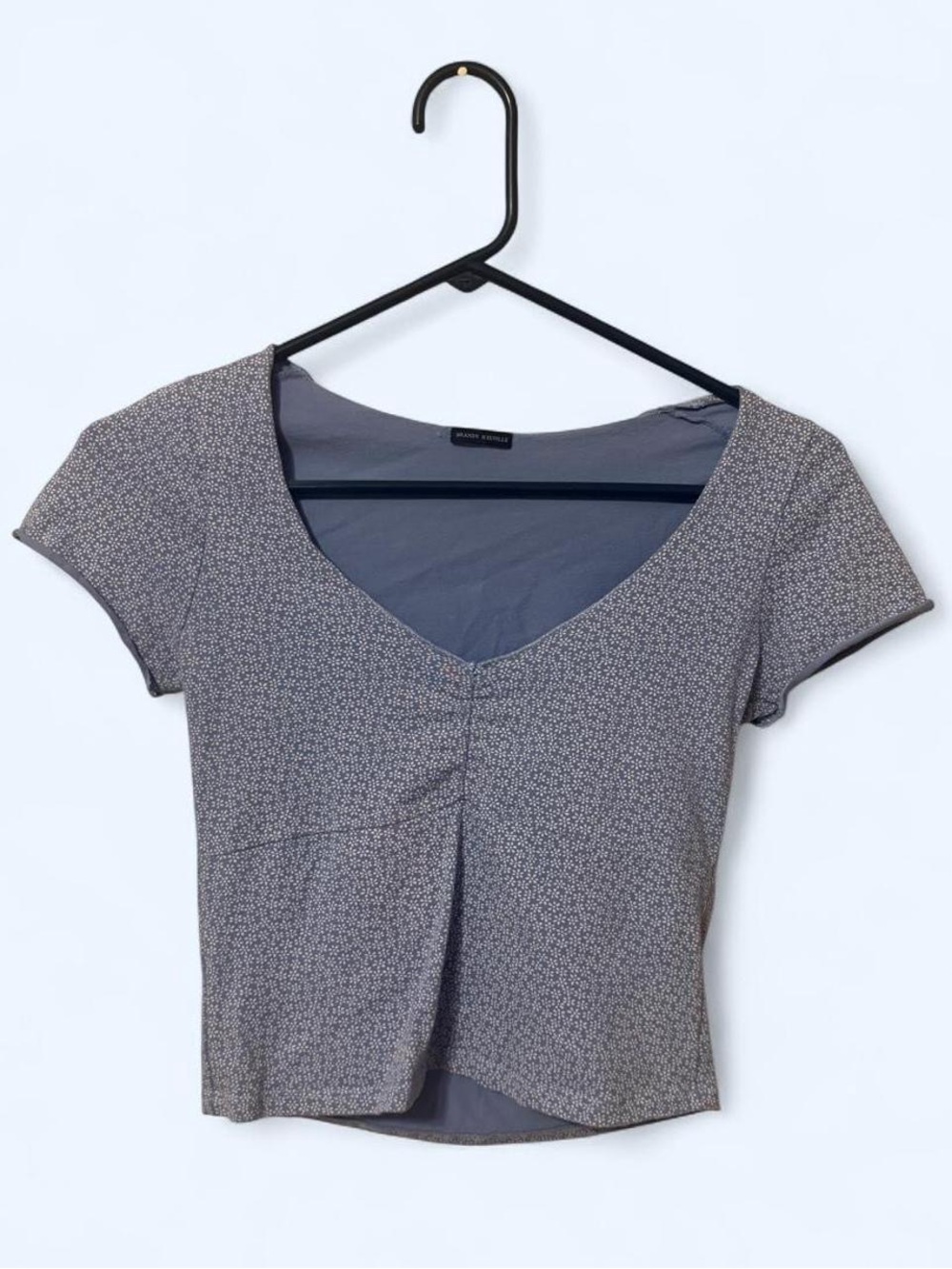 Brandy Melville Blue White Floral Print Top Size Small